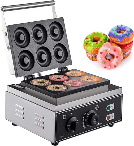 Donut Maker - Bakvorm - Professioneel Bakken - 6 Gaten - 1550 Watt - Zilver