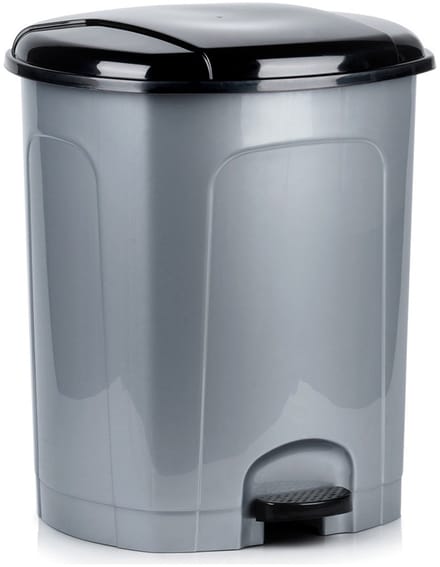 Prullenbak met Pedaal Plastic Grijs 50 l - Afvalmand - Afvalemmer