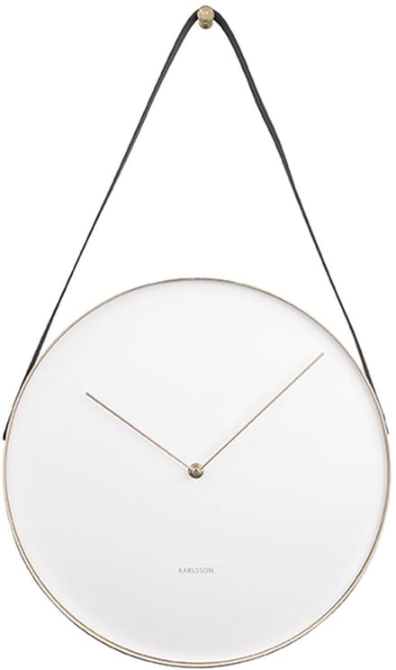 Karlsson Wandklok Belt - Metaal Wit - Ø34cm - Scandinavisch