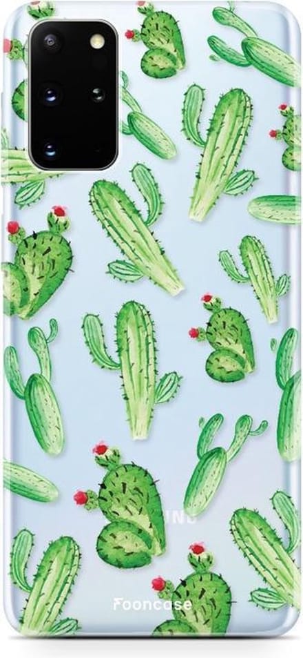 Fooncase Hoesje Geschikt voor Samsung Galaxy S20 Plus - Shockproof Case - Back Cover / Soft Case - Cactus
