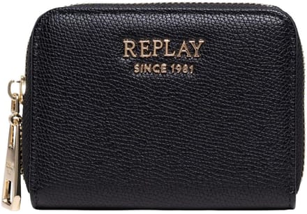REPLAY portemonnee Zip Around Wallet Black zwart