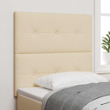 vidaXL - Hoogte - verstelbaar - hoofdbord - met - hoofdeinde - Crème - 80 - cm - Stof