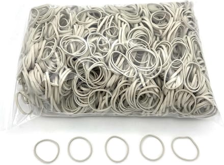 Elastieken 50 stuks (Ø32 mm x 3 mm) wit - 1 kg zak
