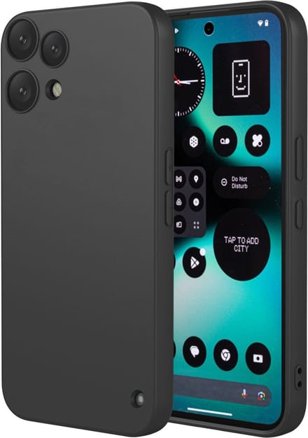 MobyDefend Hoesje - Geschikt voor Nothing Phone (3a) Lite - Matte Siliconen Backcover - Zwart