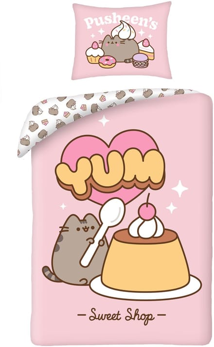 Pusheen dekbedovertrek Yum Roze 140 x 200 cm Katoen