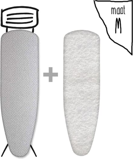 Leuke Strijkhoezen | Strijkhoes met Molton - Metallic Zilver - maat M - complete set