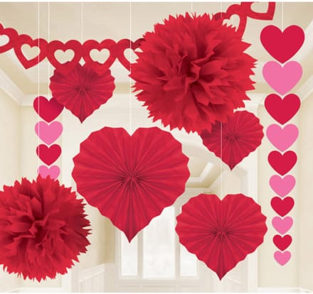 Amscan Feestdecoratieset Valentijnsdag Papier Rood/roze 9-delig