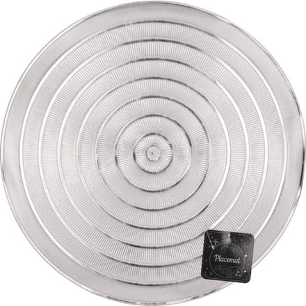 4 X Placemat Big Circle Silver Rond - Feest / Kersttafel - Chique - Placemat Rond - Zilver- 39.5cm