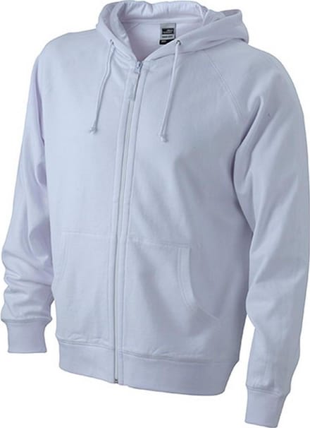 James and Nicholson Unisex Hooded Jacket (Wit)
