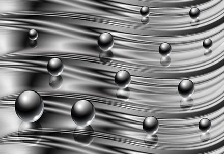 Fotobehang Silver Grey Black Abstract Modern | PANORAMIC - 250cm x 104cm | 130g/m2 Vlies