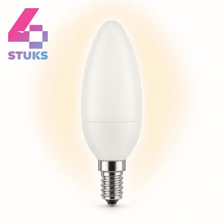 4x Kaarslamp Spaarlamp E14 - 7W - Daglicht (6400K) - 420 lm - 10 jaar - Niet Dimbaar