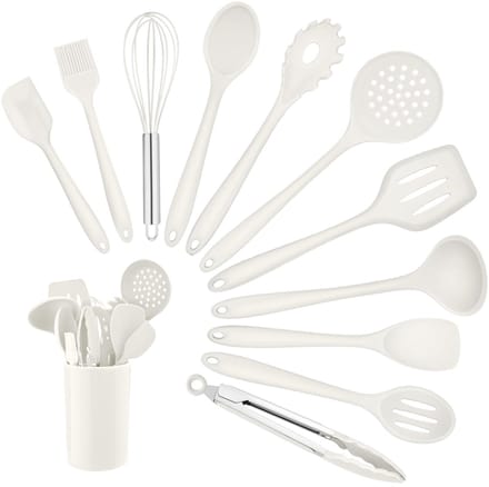 Siliconen keukenhulp, set van 12, wit