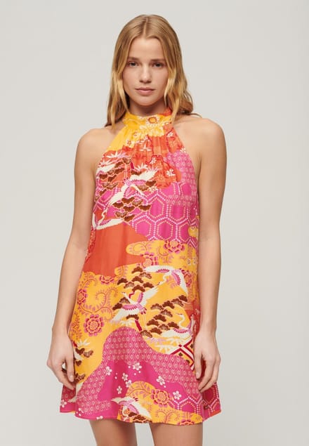 Superdry - Mouwloze mini-jurk met print - Dames - Jurken