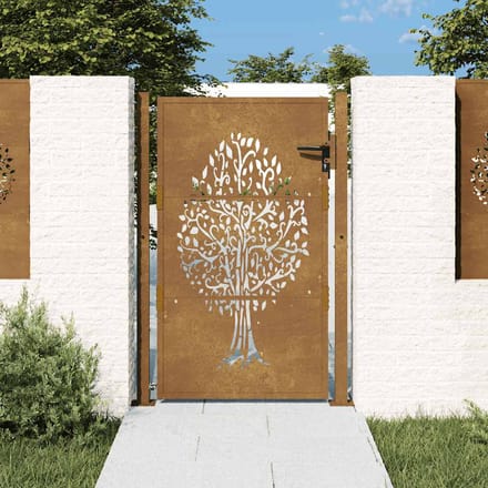 vidaXL - Poort - 100x125 - cm - boomontwerp - cortenstaal