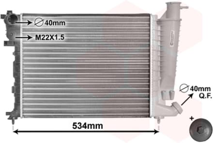 Van Wezel - RADIATOR VOOR CITROEN ZX 1991-1998 96050669