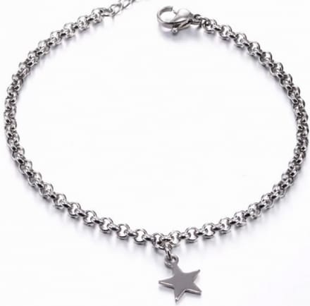 Jasseron Armband- Ster-zilverkleur- 20 cm - Charme Bijoux
