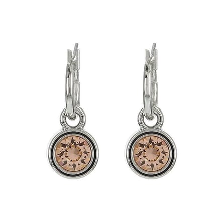 Biba Hang Oorbellen met Swarovski Steentje Lt. Peach