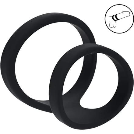 Levelz - 2 Loop Silicone Cockring Rekbaar