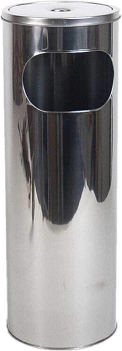 Gerimport Staande hoge asbak zilver - 20 x 59 cm - terras - praktisch - stevig