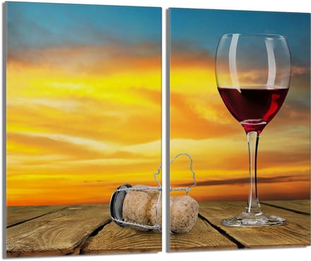 TMK ArtDeko - Snijplank - Glas - Wijnmotief - 2x30x52 cm