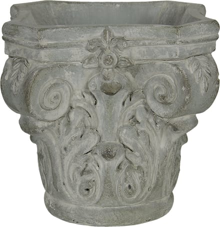 Clayre & Eef Bloempot 17x17x16 cm Grijs Groen Steen