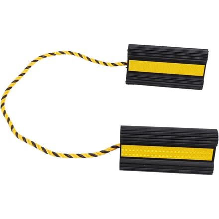 1 Paar Zware Wielkeggen Zwart Rubber Wielstopper met Nylon Touw en Gele Reflectie black