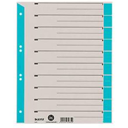 LEITZ® scheidingsbladen A4 1652, gebruik naar eigen inzicht, 100 stuks, lichtblauw