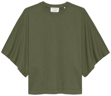 Catwalk Junkie dames O-hals batsleeve shirt loose fit groen