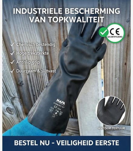 MAPA Chem-Ply 407 Werkhandschoenen - zwart - 1 paar
