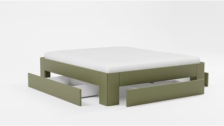 B Bright Bed Fresh 500 met 3 opbergladen - 180 x 220 cm - rietgroen