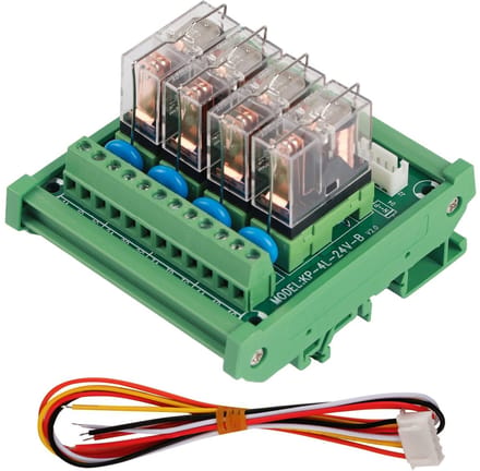 Allecto - Relaismodule met 4 kanalen - LED-indicator - Montage op