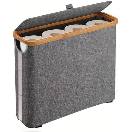Panier de Rangement pour Papier Toilette de Salle de Bain et Porte-Accessoires grise