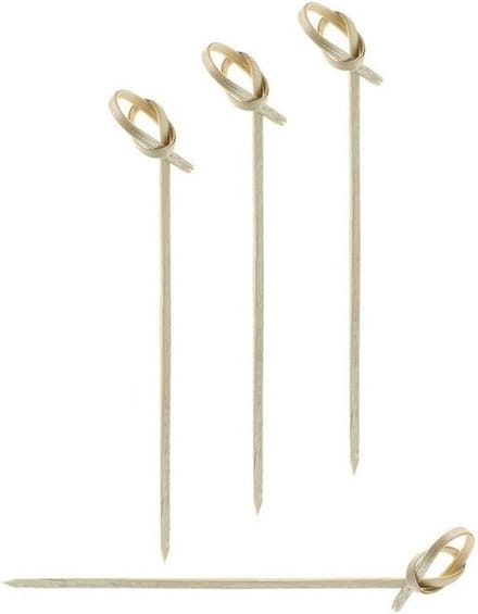 Bamboe hapjes prikkers - sticks/stokjes - 200x stuks - 9,5 cm - tapas cocktailprikkers