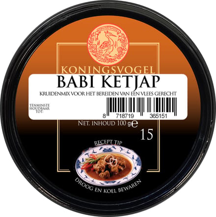 Koningsvogel® | 6 x 100 gr Babi Ketjap boemboe | kruidenmix vlees | nr 15
