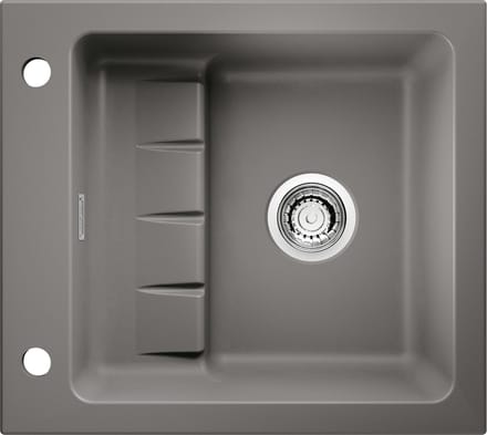 NABER PickUP - Keramische Spoelbak - kleur LAVA - met dubbele bodem - met Waste