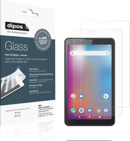 dipos – 2x Matte Pantserfolie geschikt voor Brave BT7X1 | 9H Screenprotector