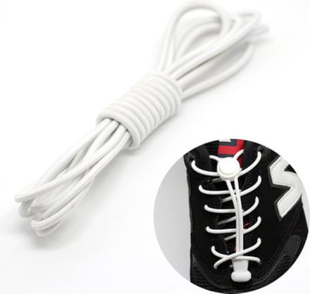 Lock veters | Ronde Elastische Schoenveters - Elastische veters - Hardlopen | Schoenveters | Laces | Wit