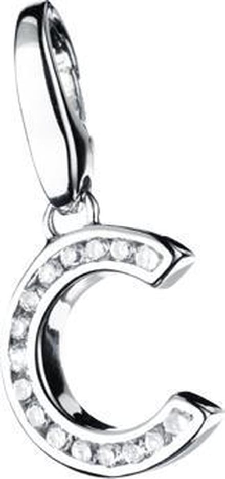 Charm | bedel | zilver | letter | C | zirkonia