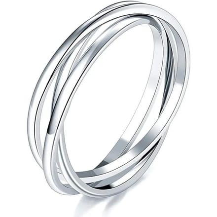 2. Huitan Creatieve 3 Ringen Set Metaal Zilverkleurig Bruiloft Accessoires voor Vrouwen Moderne Modieuze Vrouwen Ringen Statement Sieraden 9 white