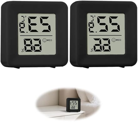 Digitale Hygrometer - Mini Thermometer - Klimaat Bewaken - Dubbel Display - 2 Stuks - Zwart
