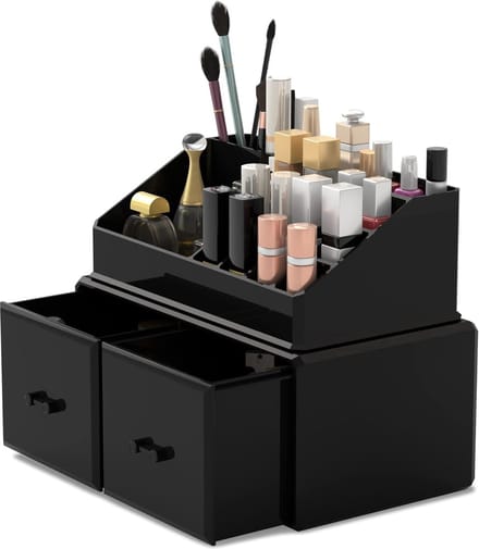 Make-uporganizer, opbergdoos voor cosmetica, met 2 laden, in 2 lagen