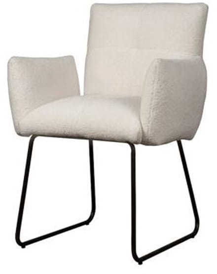 Tower Living Eetkamerstoel Dante - Wit Stof - 67x70x88cm