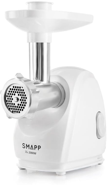 SMAPP 489.81 - Vleesmolen met Snijder - Wit - 2000W - RVS Schijven