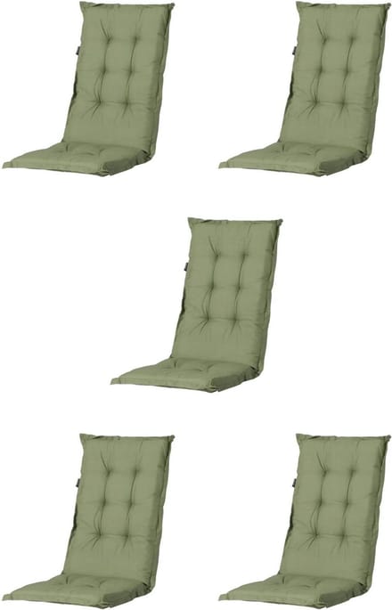 Madison - Tuinkussen - Universeel - Lage Rug - 5 st. - Basic Green - 105x50cm - Groen - Tuinstoelkussens - Standenstoel