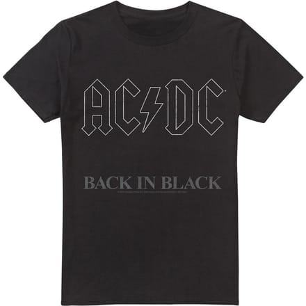 AC/DC Heren Back In Black T-shirt (Zwart)