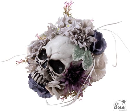 Halloween Decoratie Doodskop met Bloemdeco