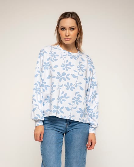 Sweatshirt met lange mouwen en bloemenprint