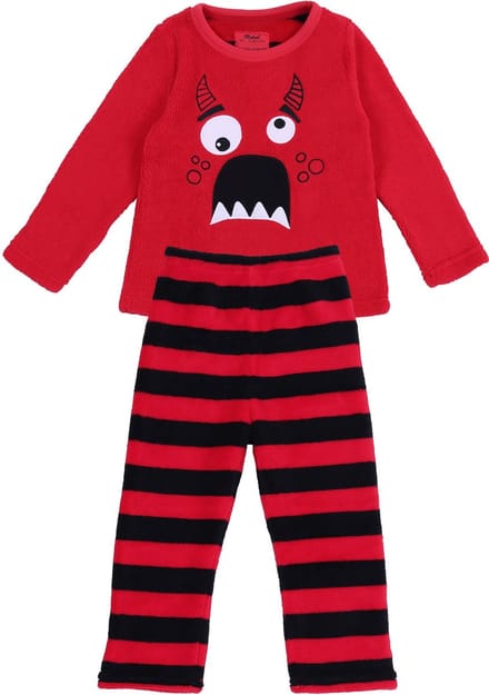 Warme, rode gestreepte pyjama PRIMARK
