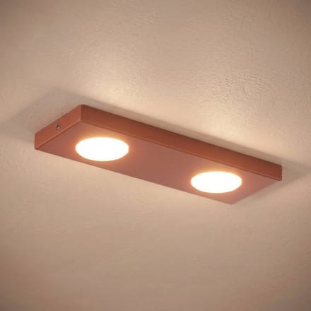SIGMA Plafondlamp Hero, rood, 2-lamps, 35 x 12 cm, metaal, GX53