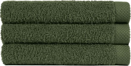 Douchelaken 70x140 cm Uni Pure Royal Kaki Groen - 3 stuks